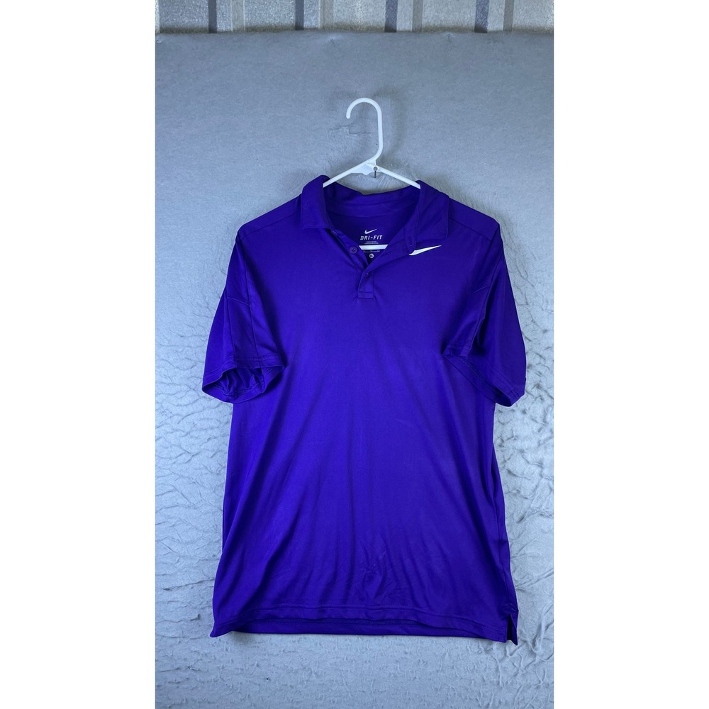 Nike Polo Shirt Mens XL Purple Excellent Dri-FIT Short Sleeve Swoosh Golf Top